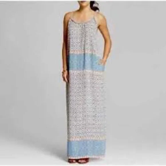 Knox Rose Womens Dress Maxi Long Size XS Sleeveless Tie Neck Boho Bohemian - Picture 6 of 6